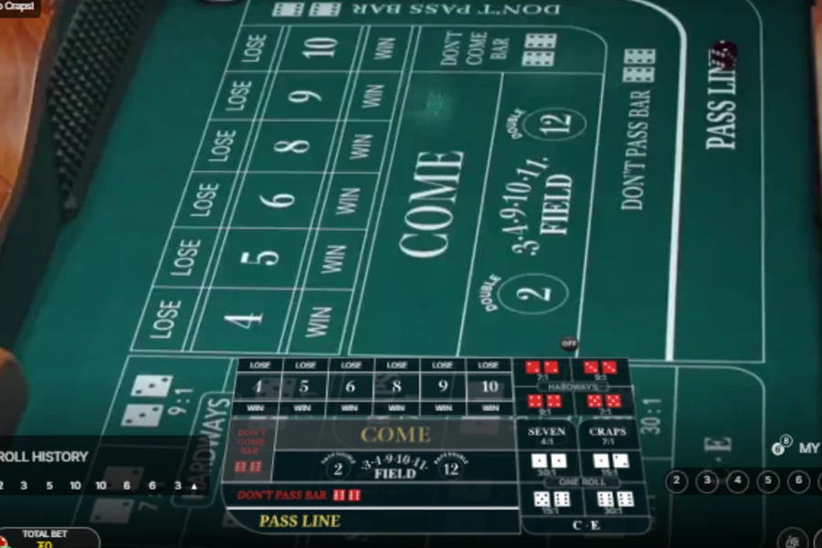 A game of Live Craps on the CoinPoker casino app.